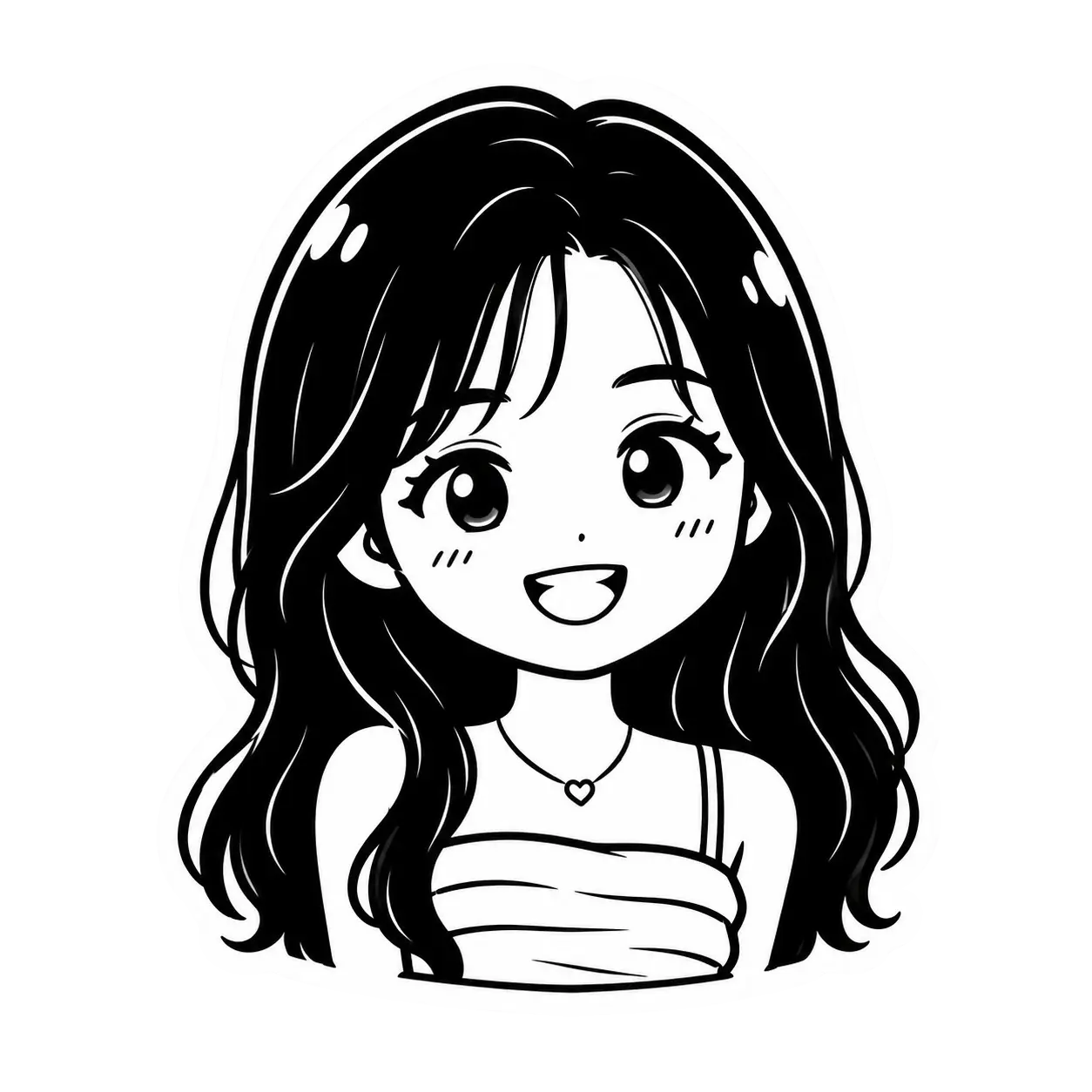 Custom illustrated girl sticker