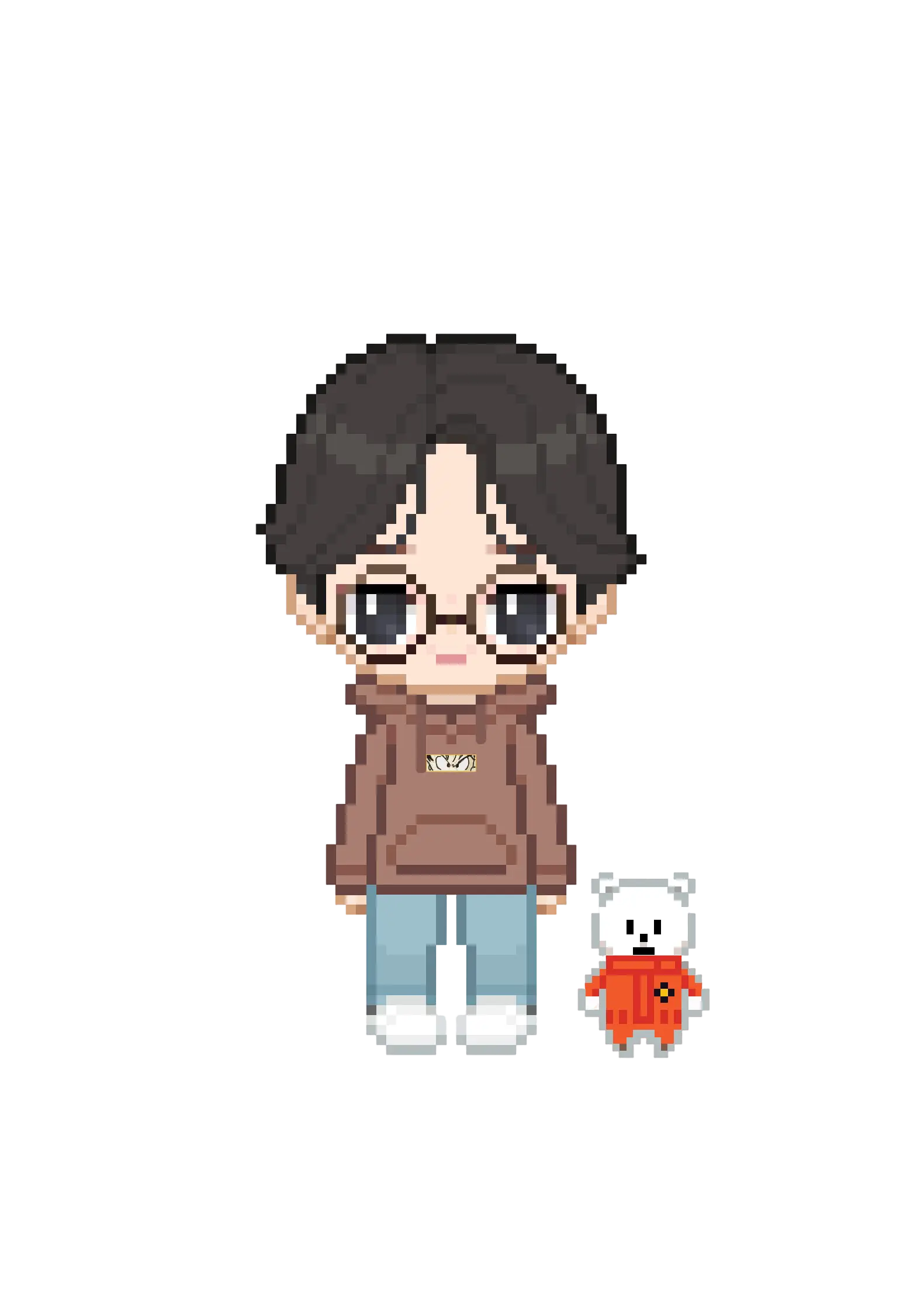 A custom pixel character